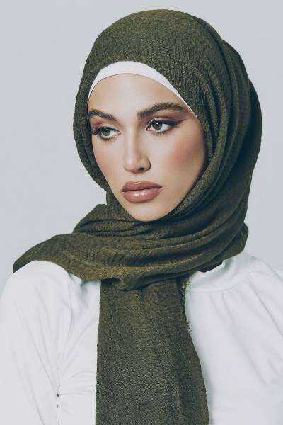 Crimps Viscose - Moss Green Attires For Muslimah