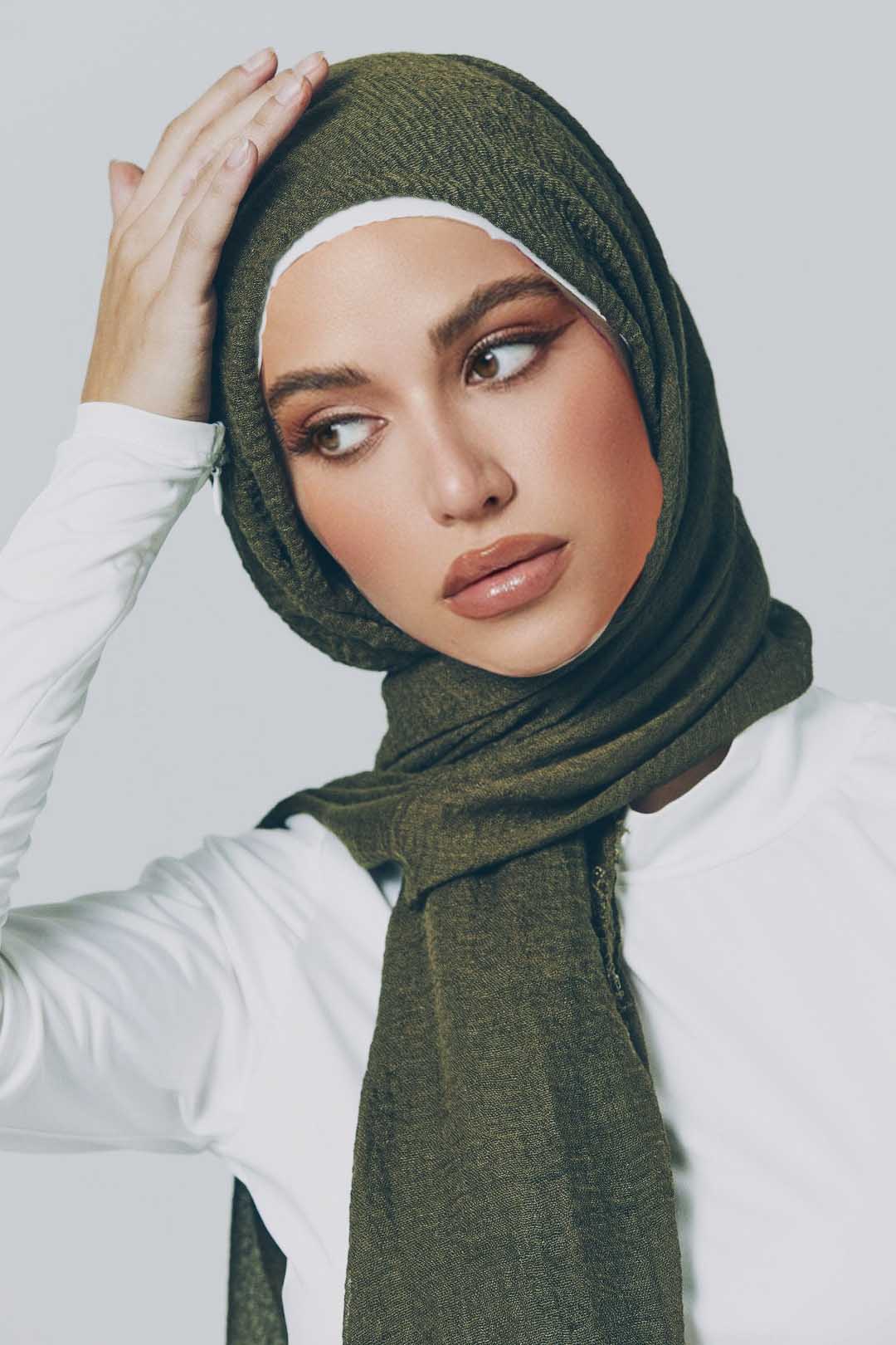 Crimps Viscose - Moss Green Attires For Muslimah