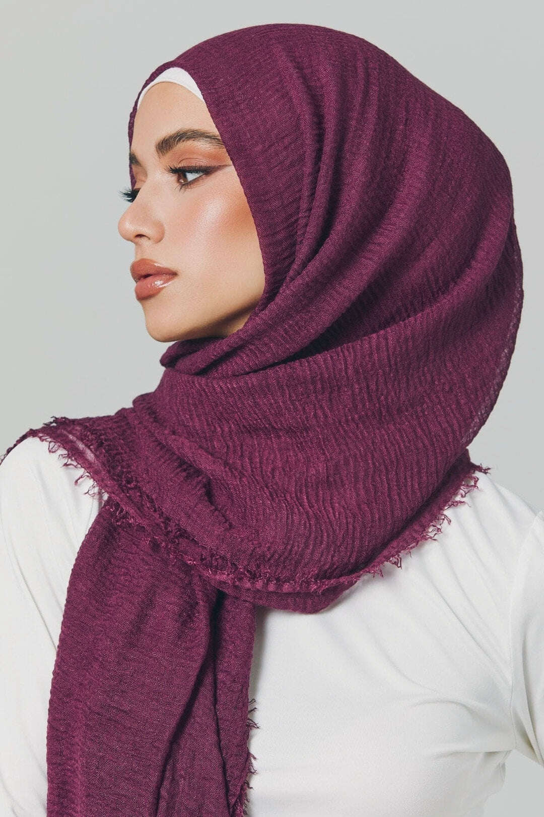 Crimps Viscose - Plum Attires For Muslimah