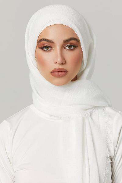 Crimps Viscose - White Attires For Muslimah