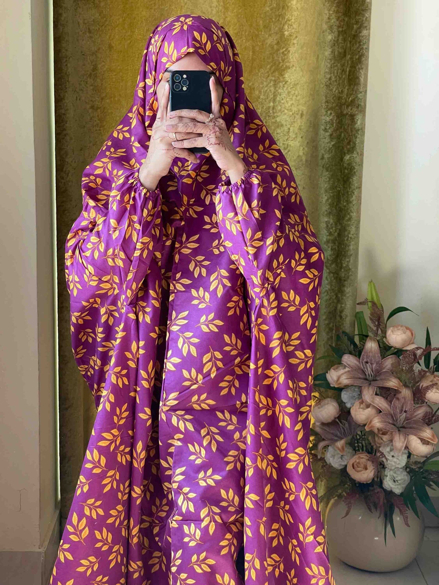 Full Coverage Namaz Chadar with Sleeves + Niqab (Cotton) Attires For Muslimah