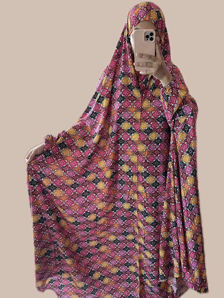 Full Coverage Namaz Chadar with Sleeves + Niqab (Linen) Attires For Muslimah