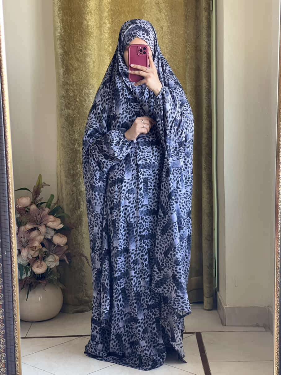Full Coverage Namaz Chadar with Sleeves + Niqab (Linen) Attires For Muslimah