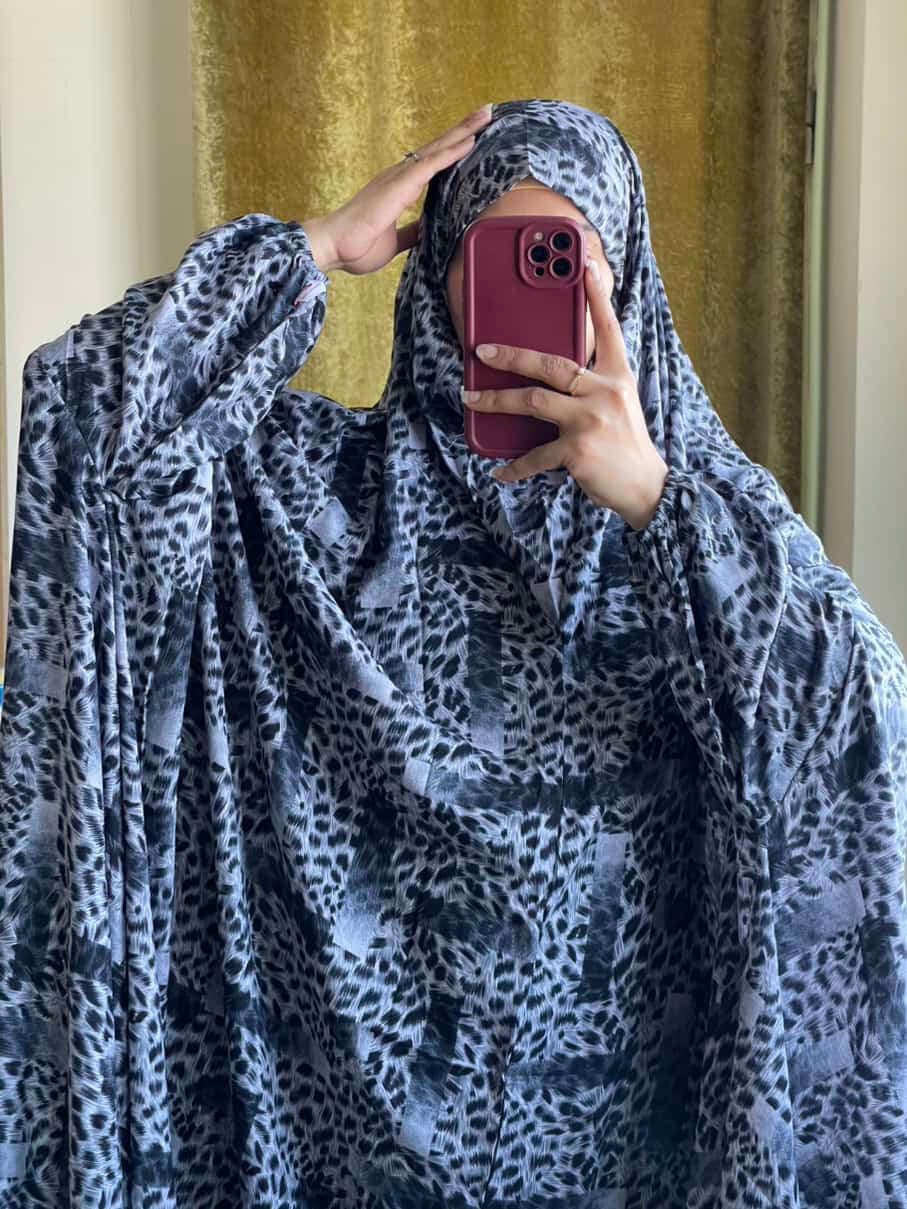 Full Coverage Namaz Chadar with Sleeves + Niqab (Linen) Attires For Muslimah