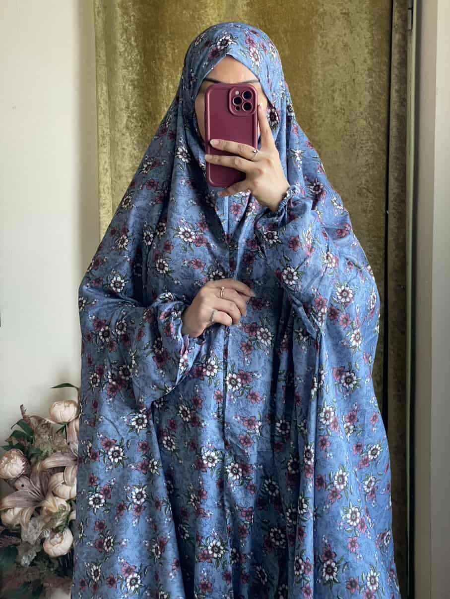 Full Coverage Namaz Chadar with Sleeves + Niqab (Mix Lawn) Attires For Muslimah