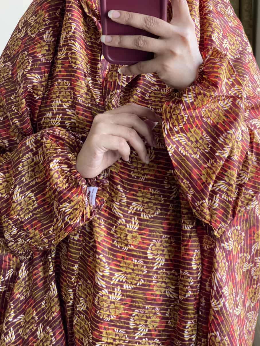 Full Coverage Namaz Chadar with Sleeves + Niqab (Mix Lawn) Attires For Muslimah
