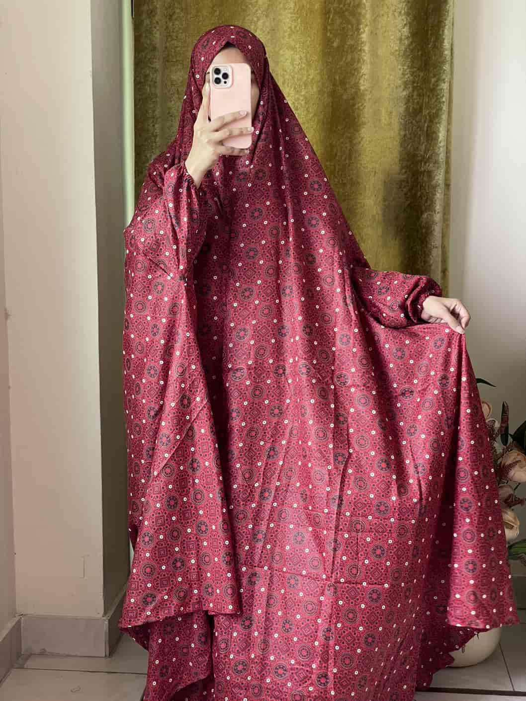 Full Coverage Namaz Chadar with Sleeves + Niqab (Mix Lawn) Attires For Muslimah