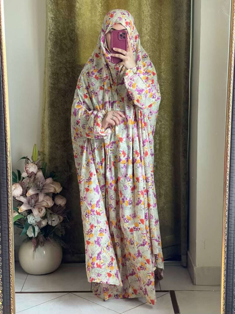 Full Coverage Namaz Chadar with Sleeves + Niqab (Pure Lawn) Attires For Muslimah