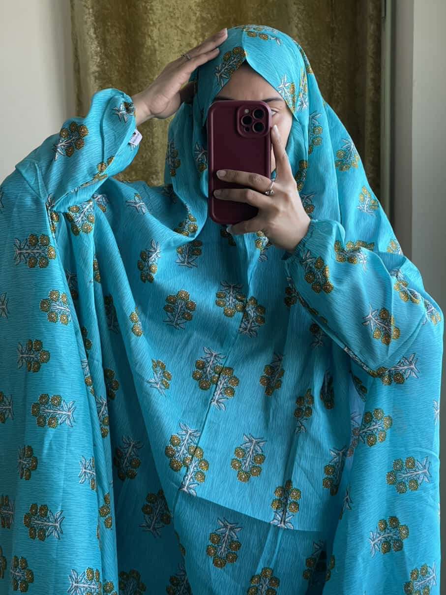 Full Coverage Namaz Chadar with Sleeves + Niqab (Pure Lawn) Attires For Muslimah