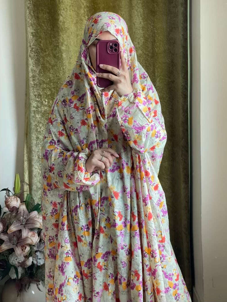 Full Coverage Namaz Chadar with Sleeves + Niqab (Pure Lawn) Attires For Muslimah