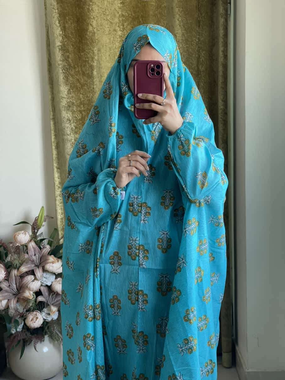 Full Coverage Namaz Chadar with Sleeves + Niqab (Pure Lawn) Attires For Muslimah