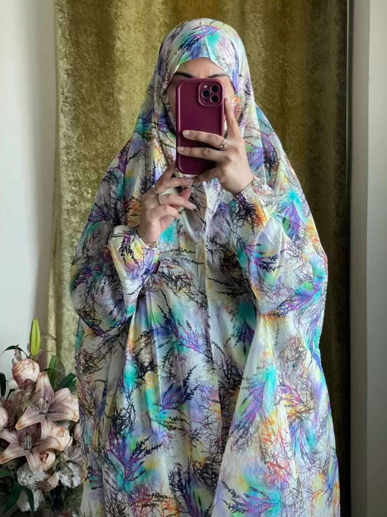 Full Coverage Namaz Chadar with Sleeves + Niqab (Pure Lawn) Attires For Muslimah