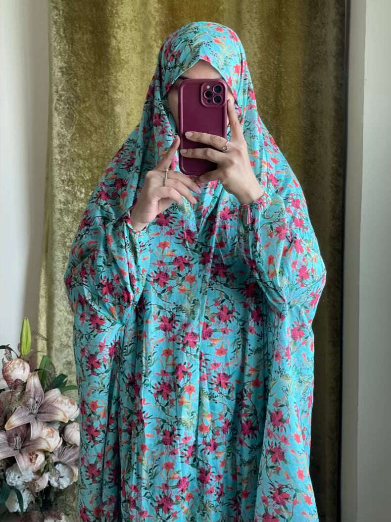 Full Coverage Namaz Chadar with Sleeves + Niqab (Pure Lawn) Attires For Muslimah