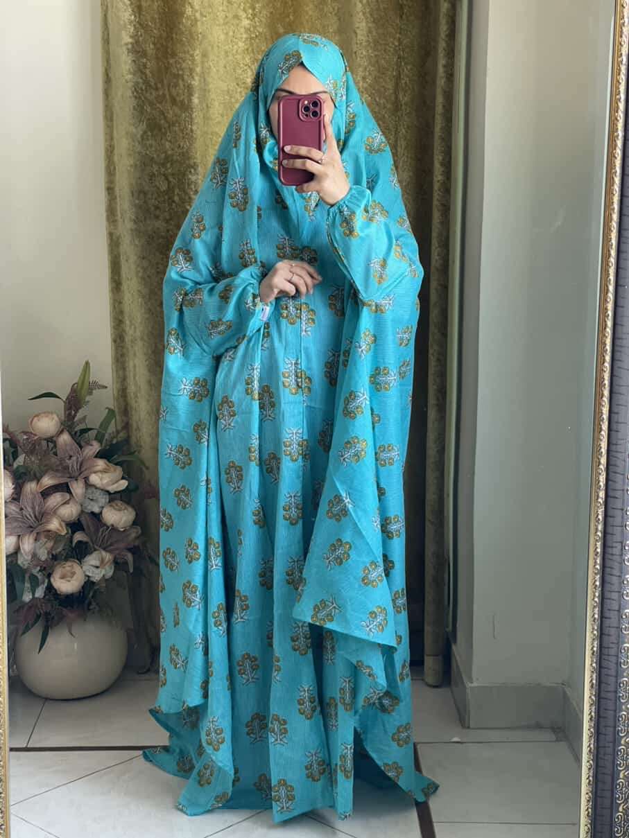 Full Coverage Namaz Chadar with Sleeves + Niqab (Pure Lawn) Attires For Muslimah