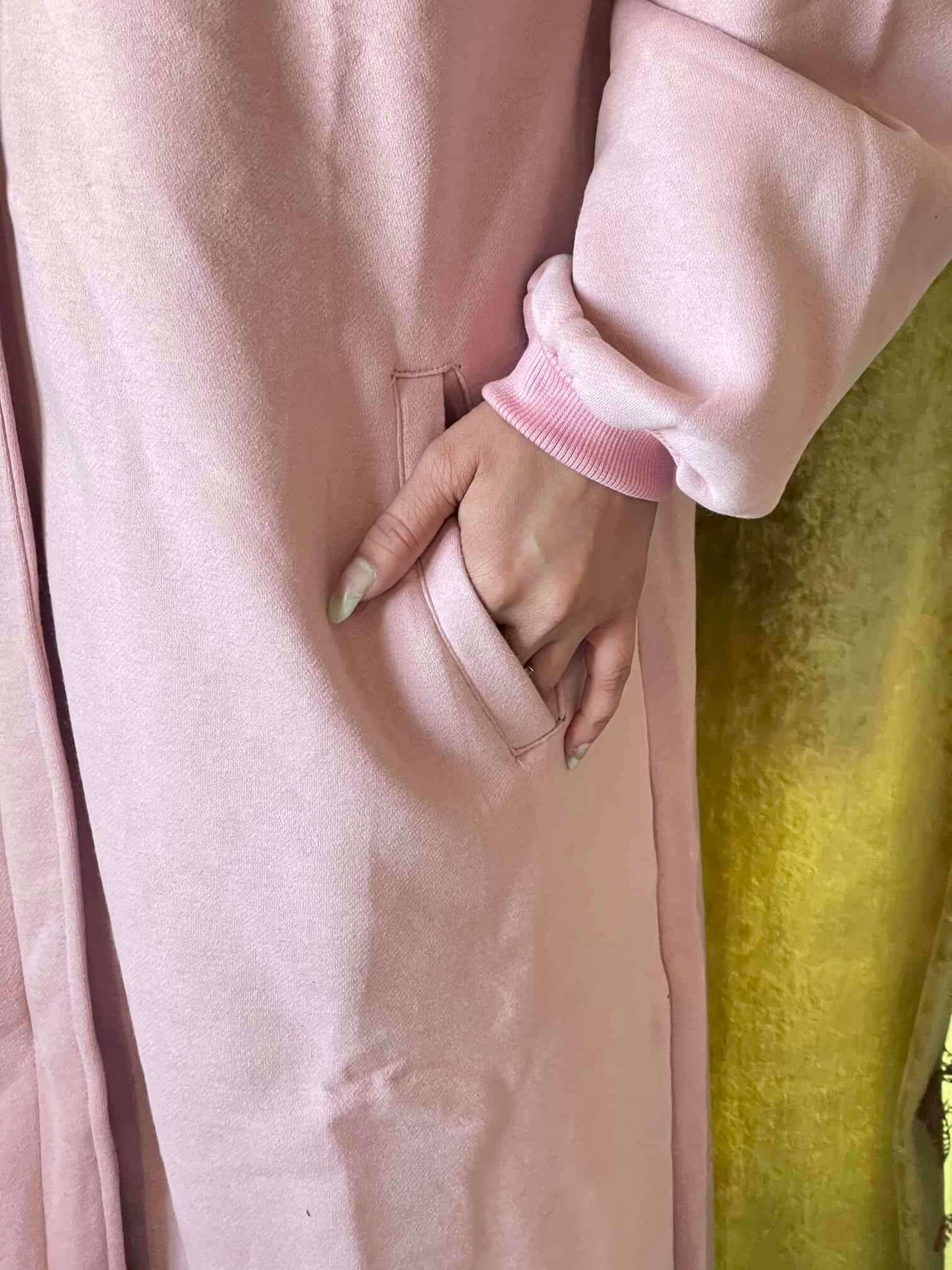 Hoodie Abaya (Baby Pink) Attires For Muslimah