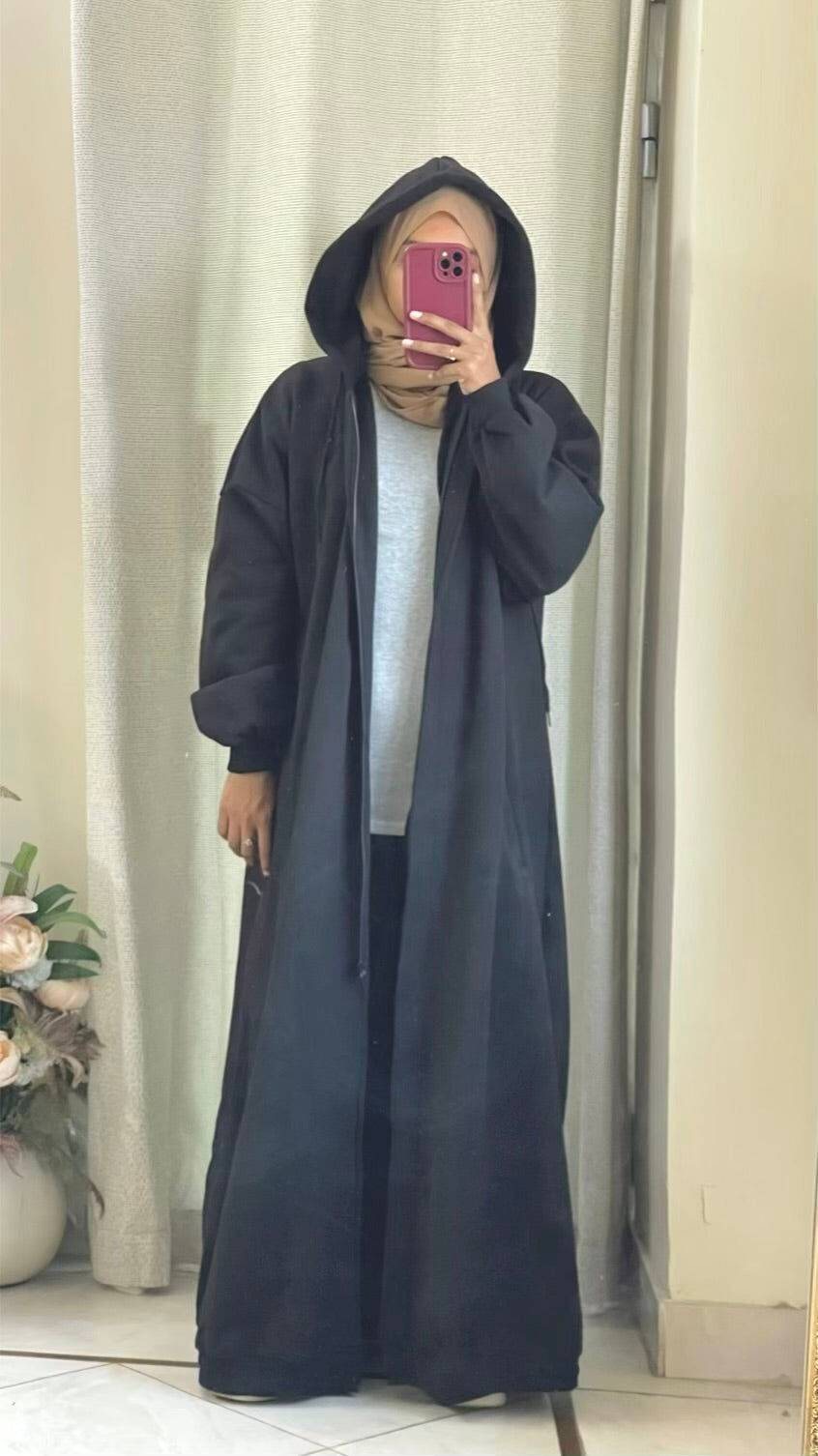 Hoodie Abaya (Charcoal Grey) Attires For Muslimah
