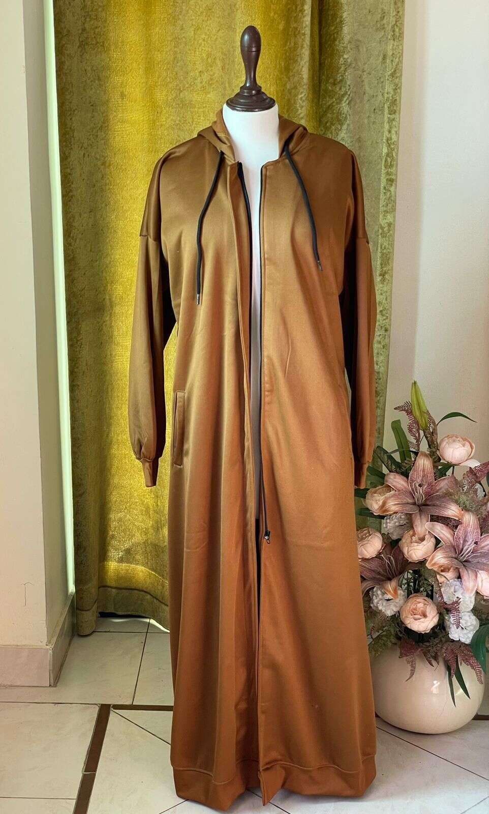 Hoodie Abaya (Gold Mustard) Attires For Muslimah