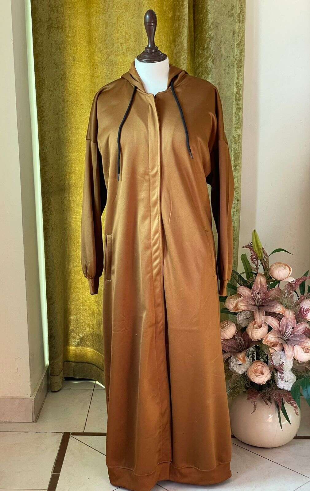 Hoodie Abaya (Gold Mustard) Attires For Muslimah