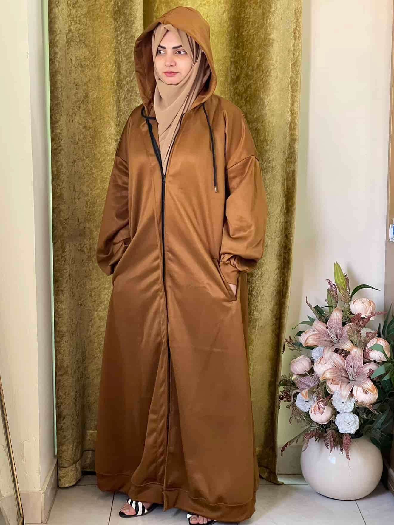 Hoodie Abaya (Gold Mustard) Attires For Muslimah