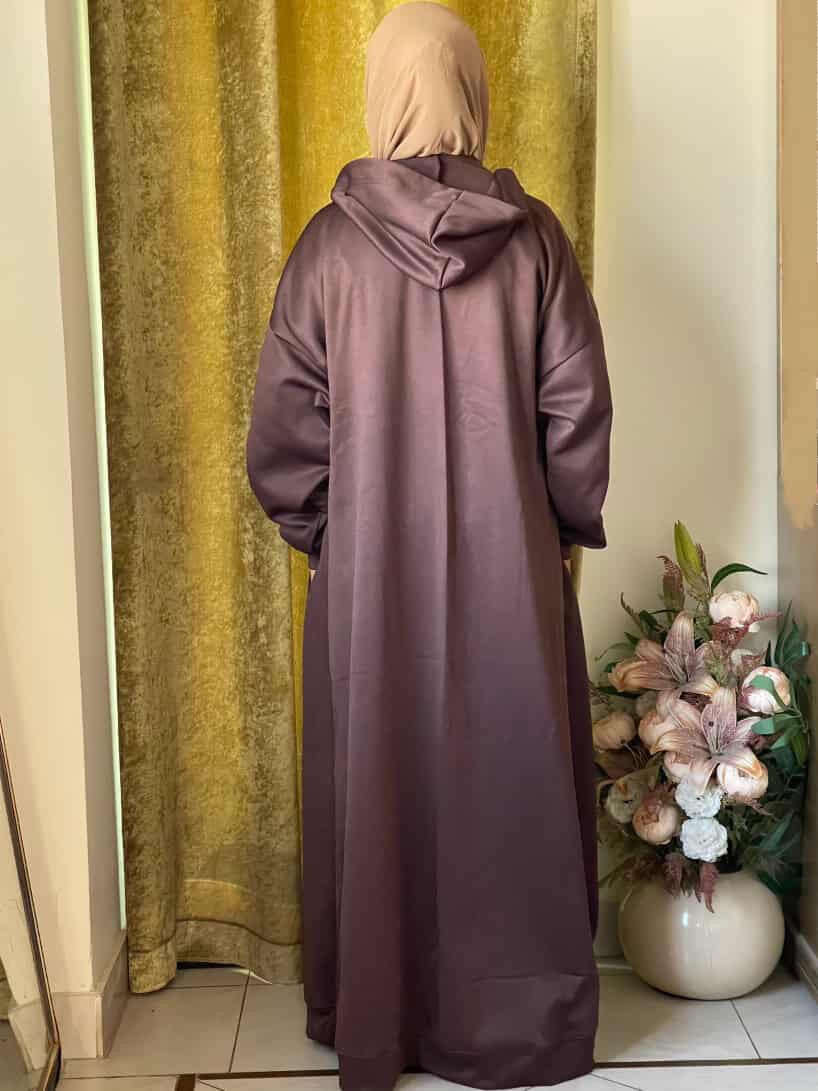 Hoodie Abaya (Muavish Brown ) Attires For Muslimah