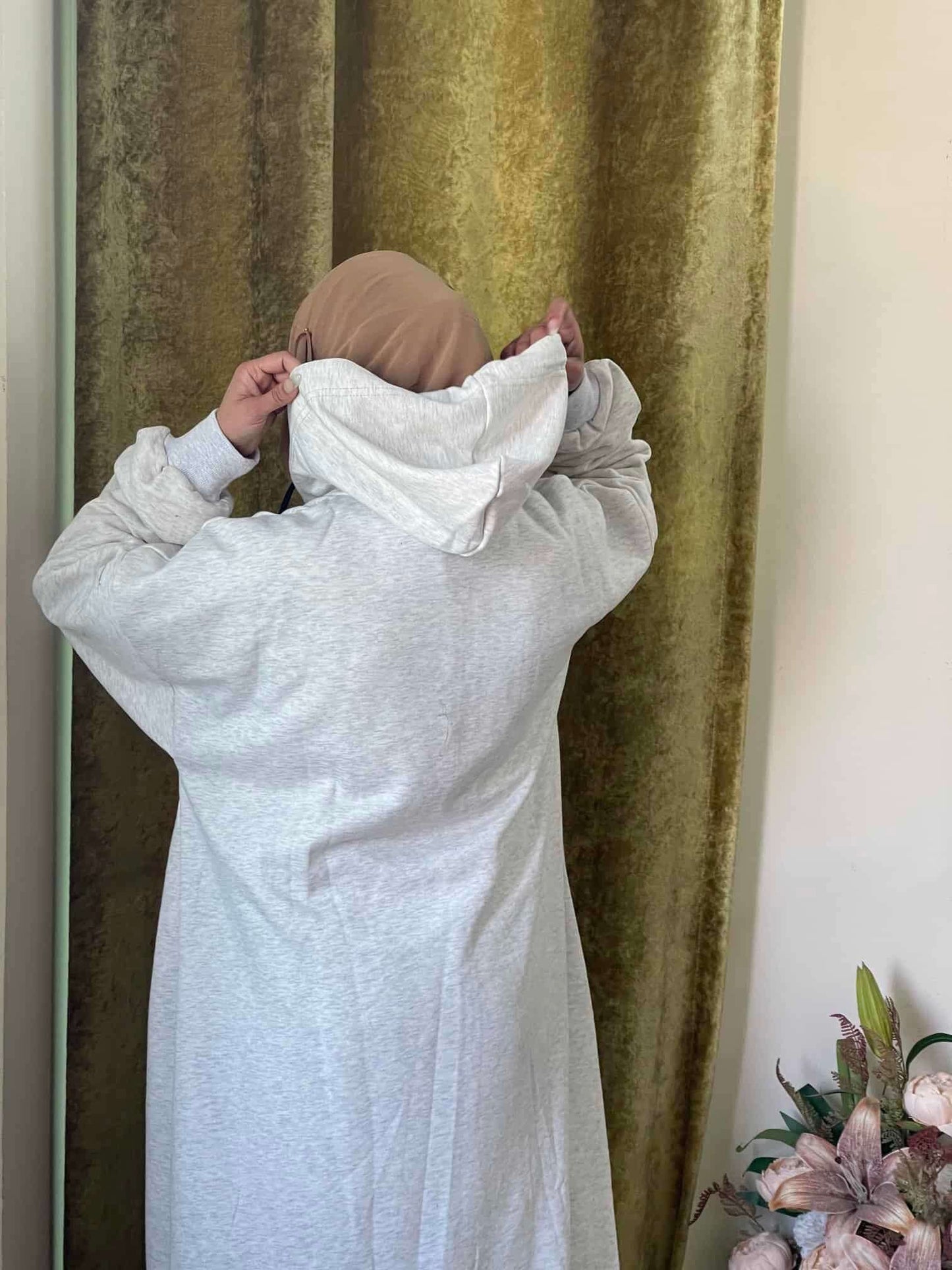 Hoodie Abaya (White) Attires For Muslimah