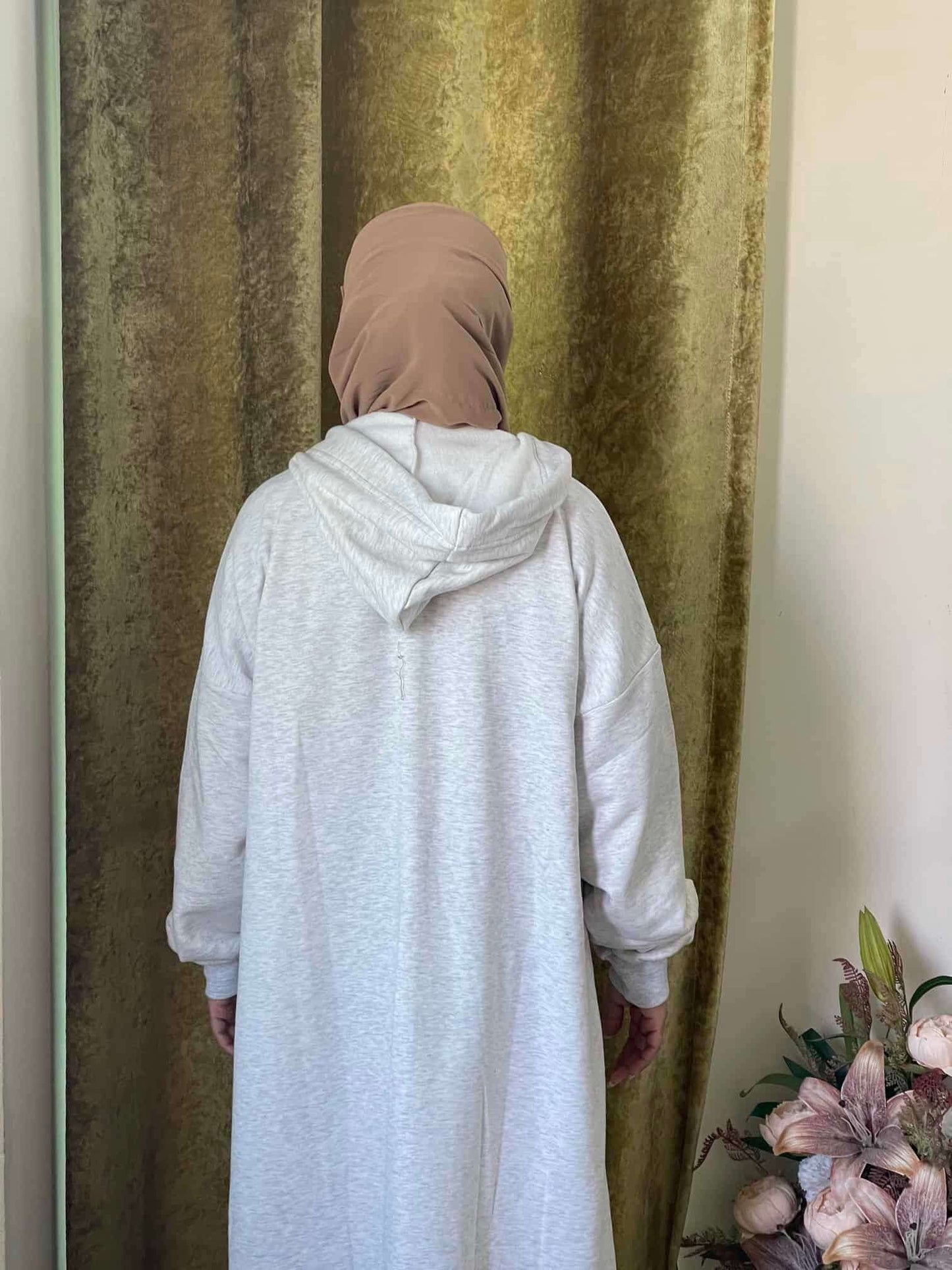 Hoodie Abaya (White) Attires For Muslimah