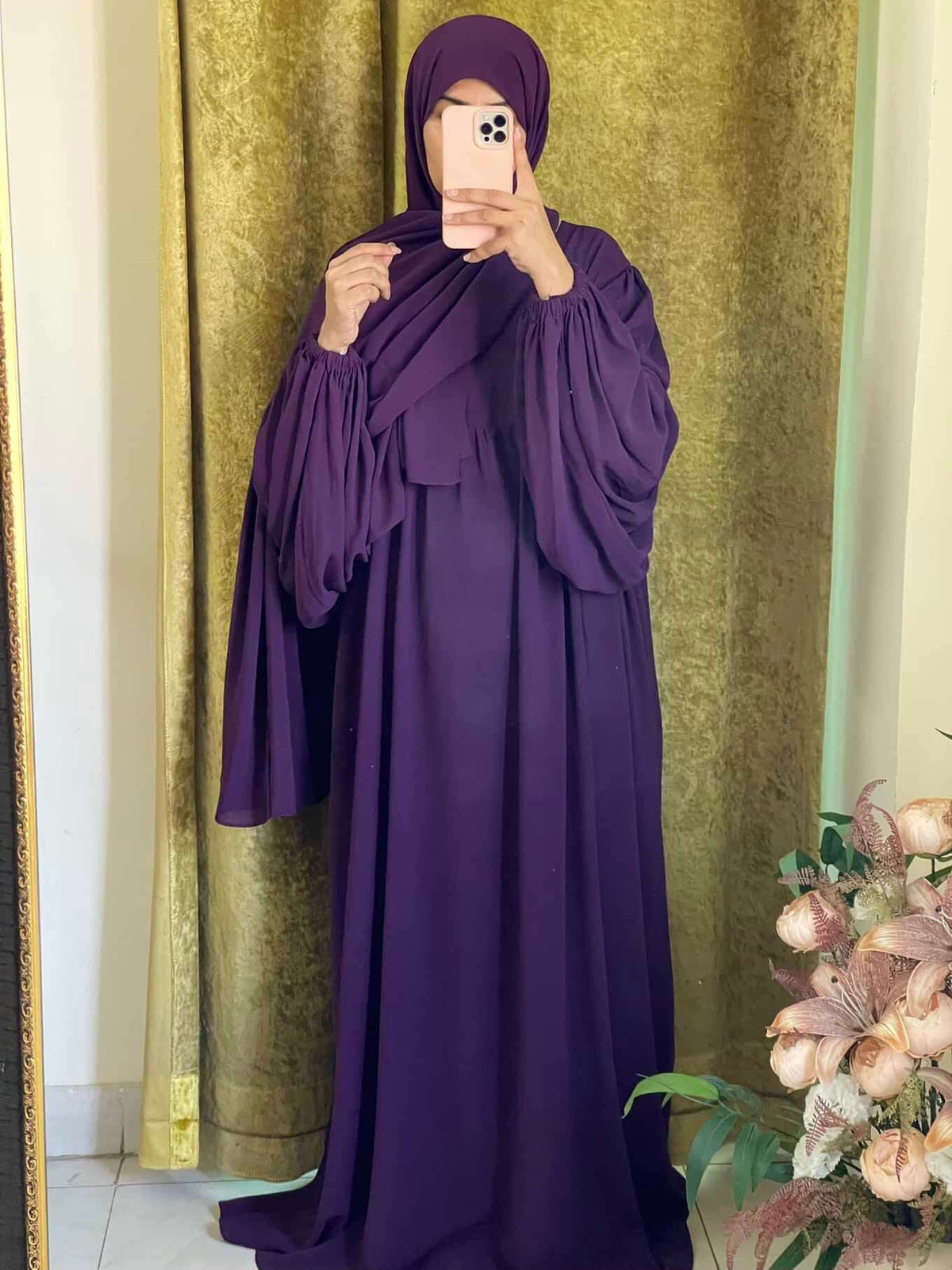 Pleated Kaftan Abaya Attires For Muslimah