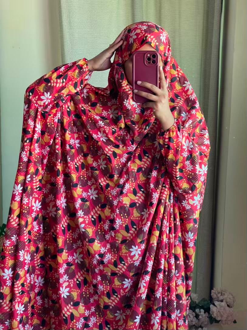 Full Coverage Namaz Chadar with Sleeves + Niqab (Pure Lawn)