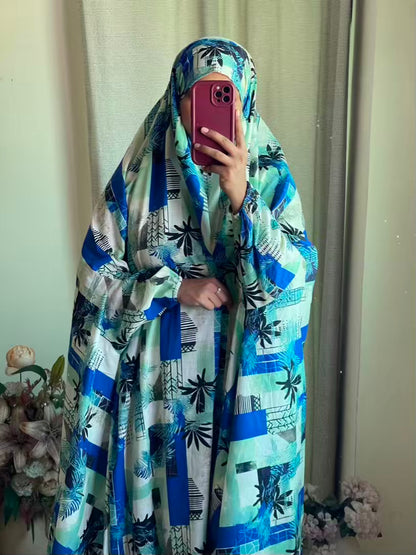 Full Coverage Namaz Chadar with Sleeves + Niqab (Pure Lawn)