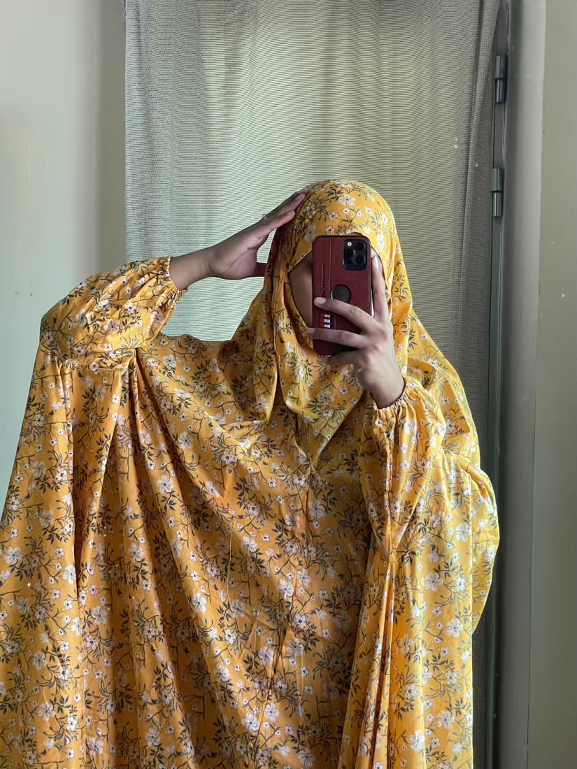 Full Coverage Namaz Chadar with Sleeves + Niqab (Pure Lawn)