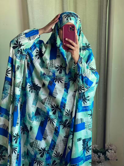Full Coverage Namaz Chadar with Sleeves + Niqab (Pure Lawn)