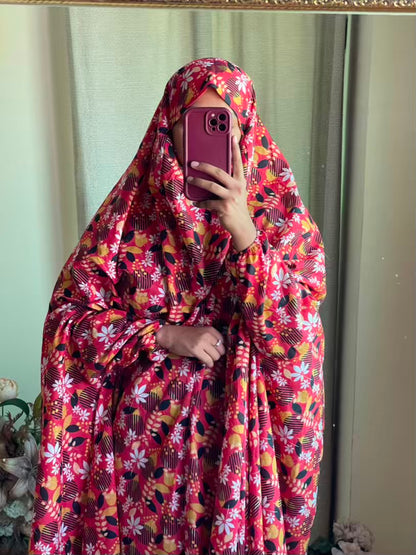Full Coverage Namaz Chadar with Sleeves + Niqab (Pure Lawn)