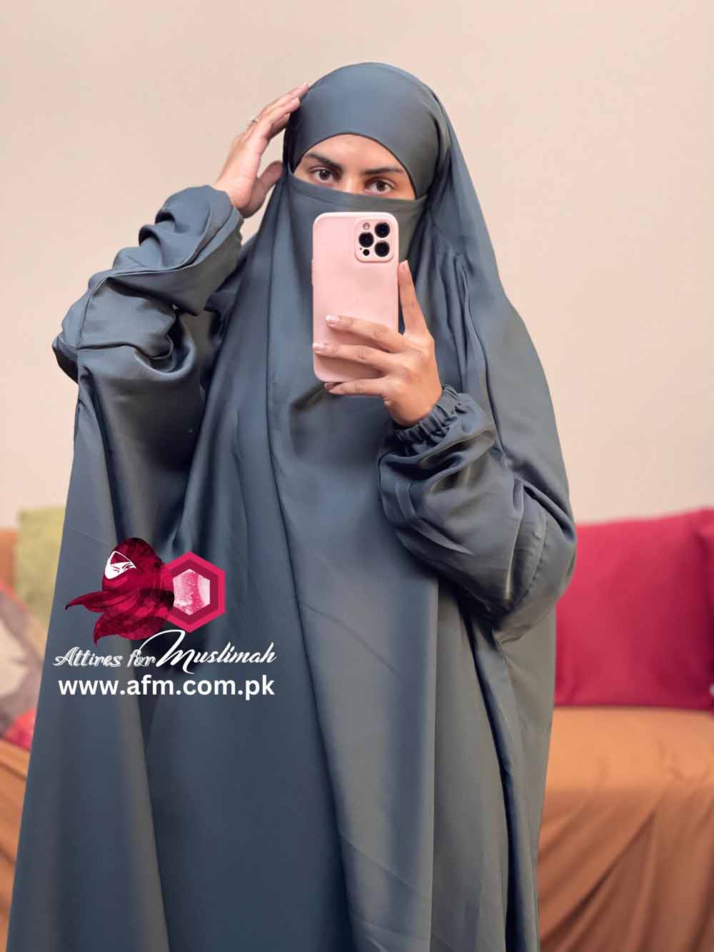 3 Piece Jilbab - Slate Grey