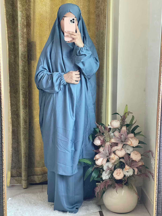 3 Piece Jilbab - Baby Blue Attires For Muslimah