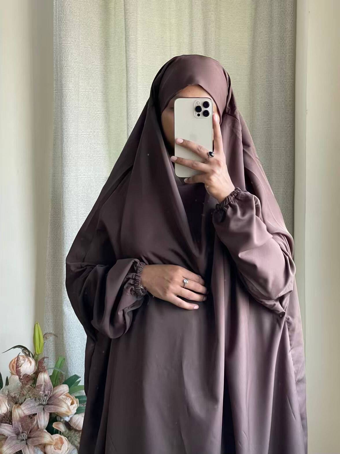 3 Piece Jilbab - Coffee Brown Attires For Muslimah