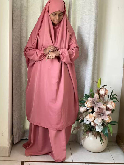 3 Piece Jilbab - Flamingo Pink Attires For Muslimah