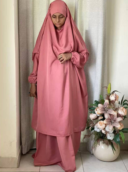 3 Piece Jilbab - Flamingo Pink Attires For Muslimah