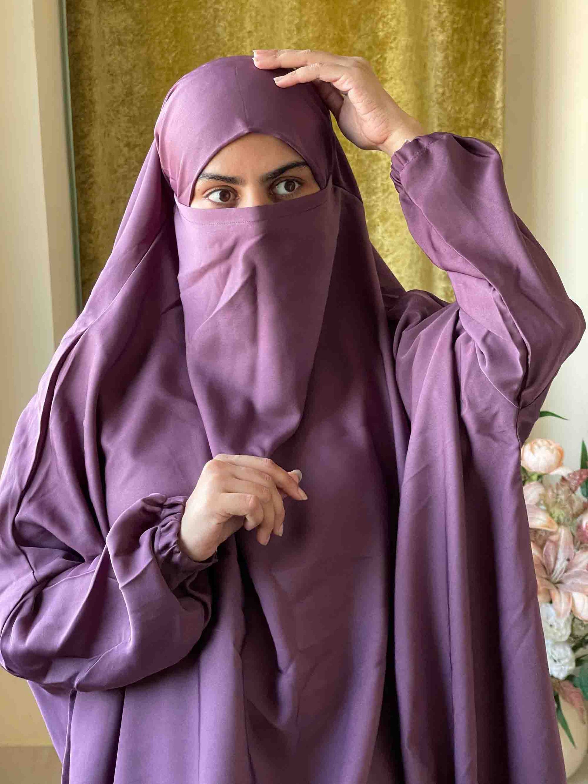 3 Piece Jilbab - Muave Pink Attires For Muslimah