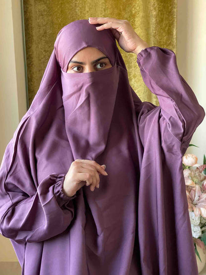 3 Piece Jilbab - Muave Pink Attires For Muslimah