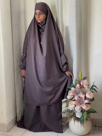 3 Piece Jilbab - Muavish Brown Attires For Muslimah