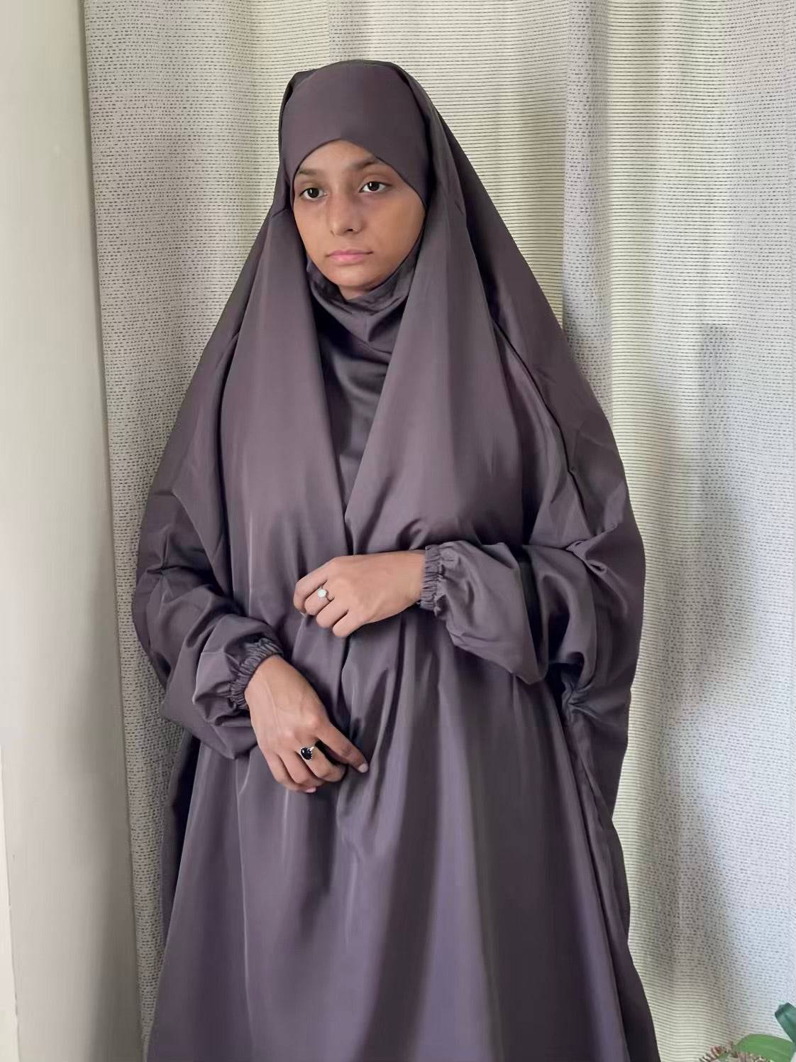 3 Piece Jilbab - Muavish Brown Attires For Muslimah