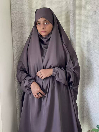 3 Piece Jilbab - Muavish Brown Attires For Muslimah