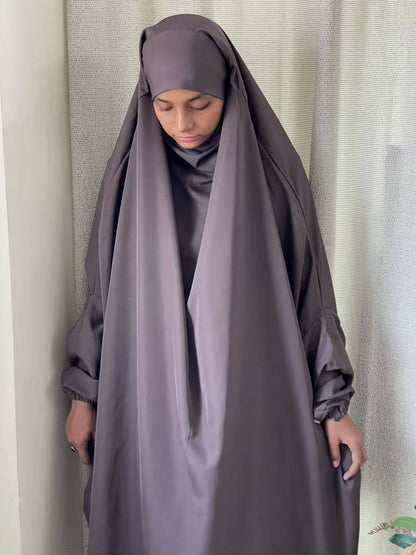 3 Piece Jilbab - Muavish Brown Attires For Muslimah