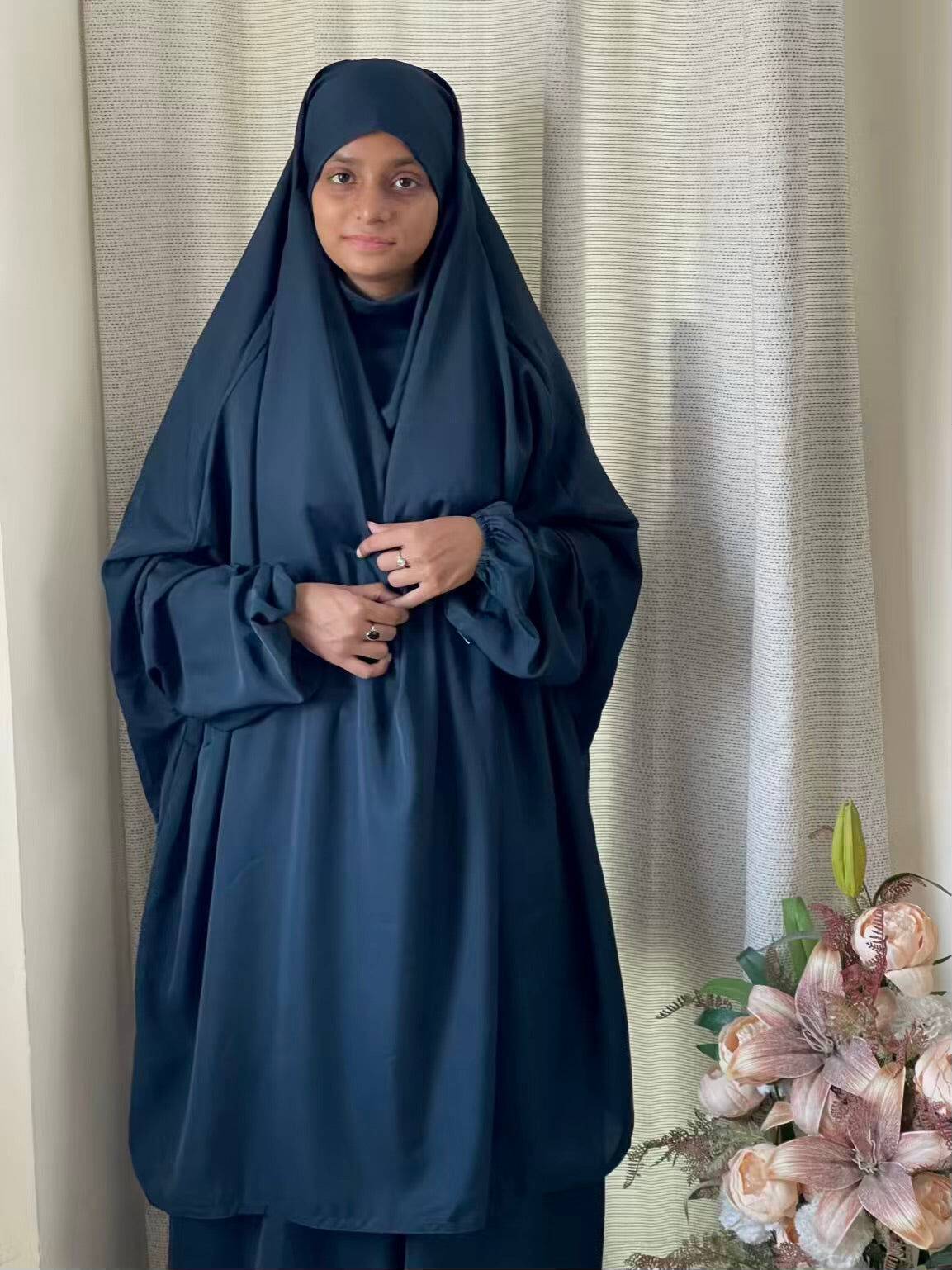 3 Piece Jilbab - Navy Blue Attires For Muslimah