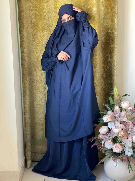 3 Piece Jilbab - Navy Blue Attires For Muslimah