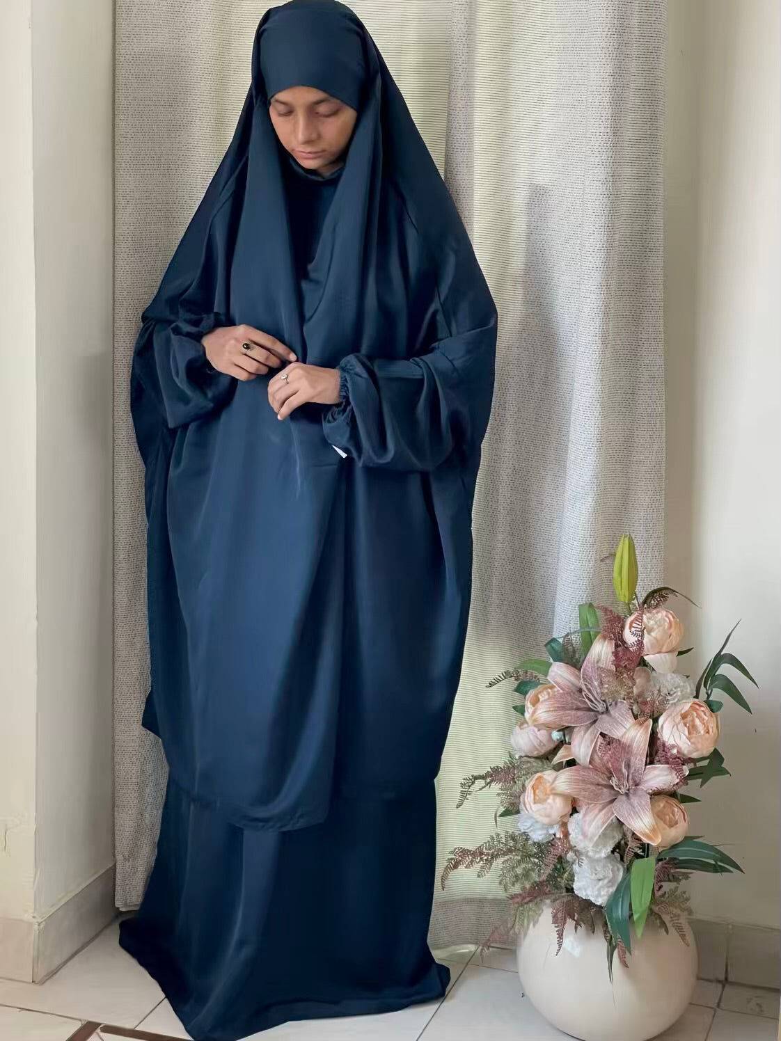 3 Piece Jilbab - Navy Blue Attires For Muslimah