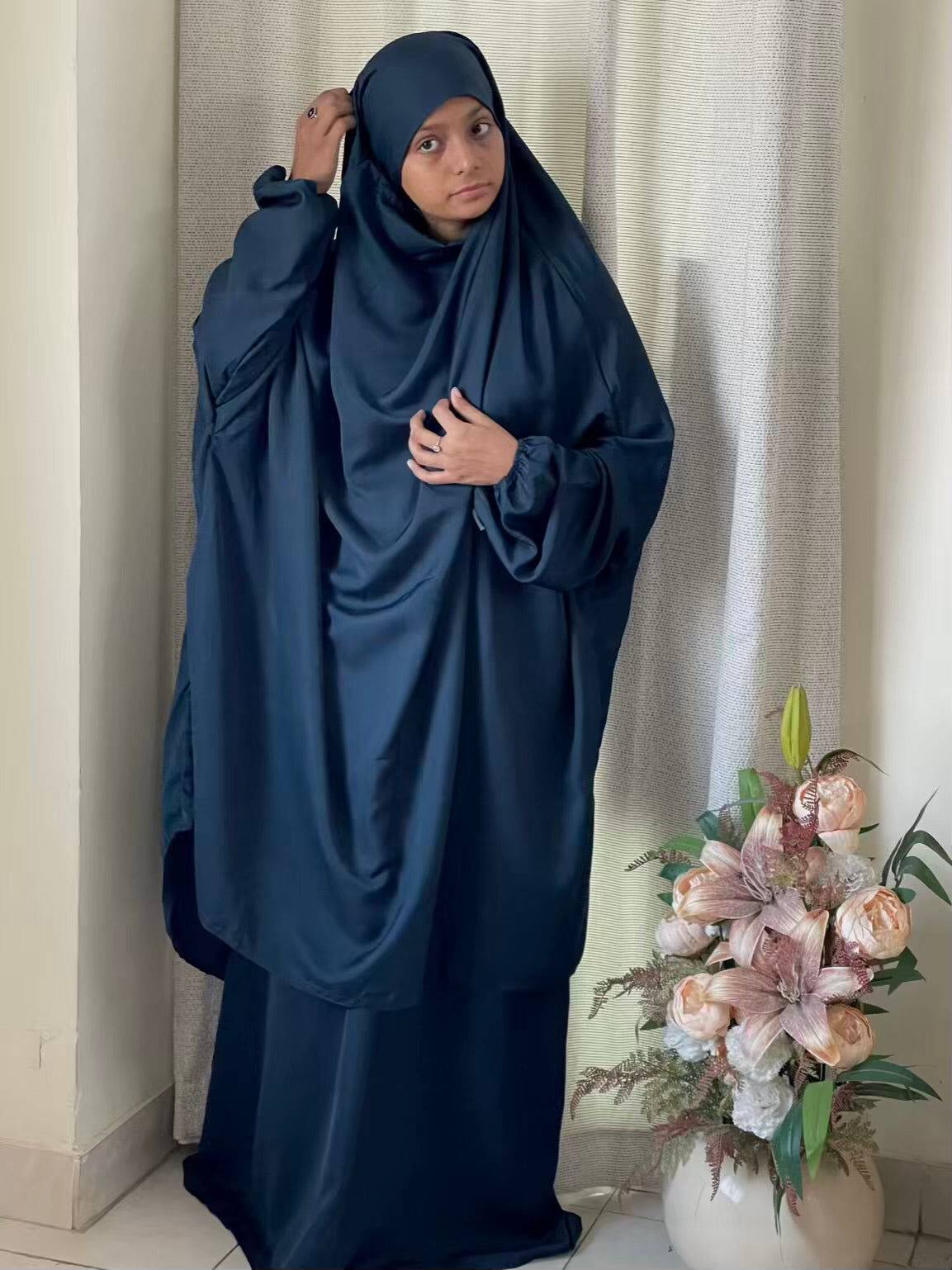 3 Piece Jilbab - Navy Blue Attires For Muslimah