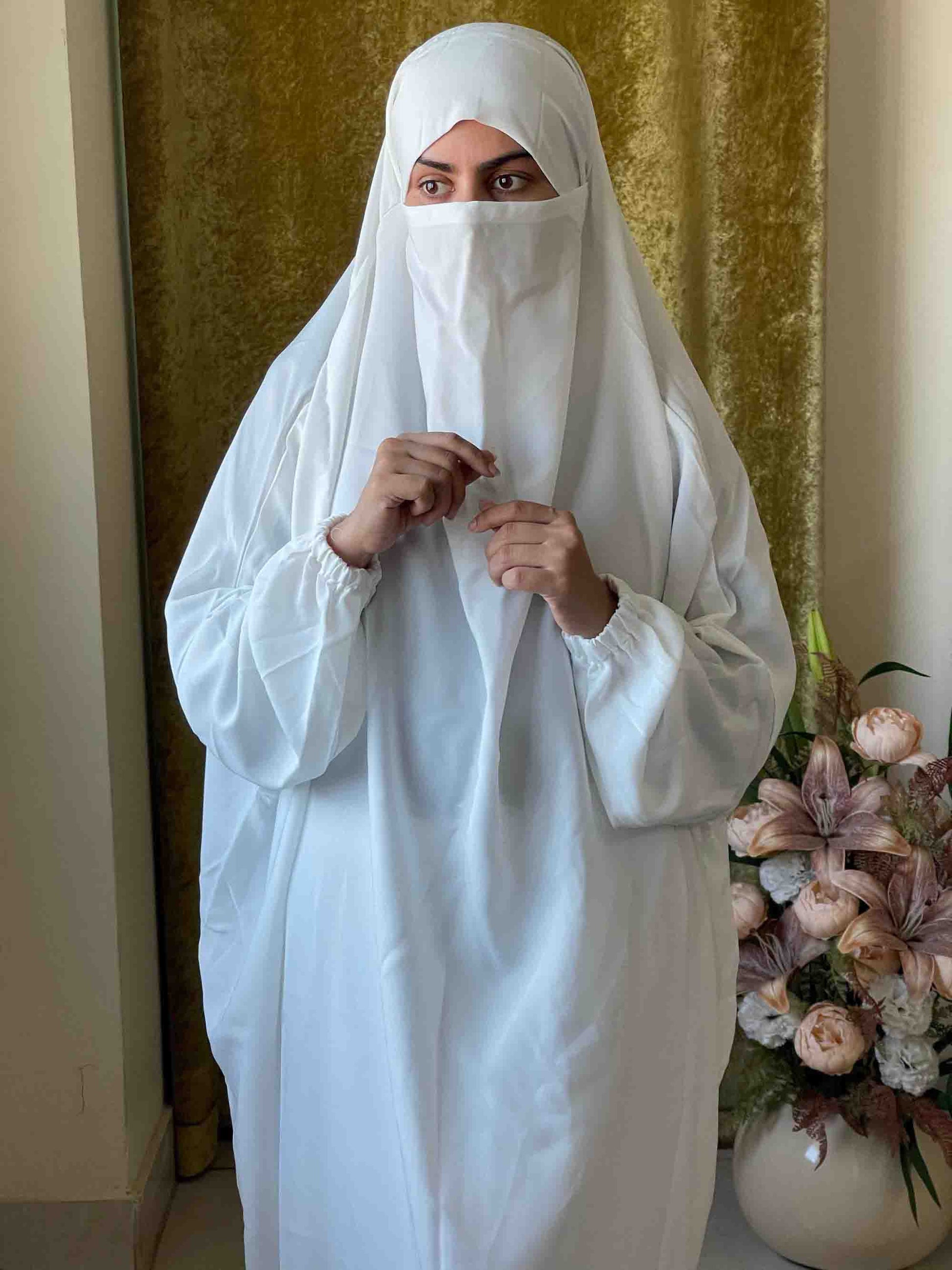 3 Piece Jilbab - Pearl White Attires For Muslimah