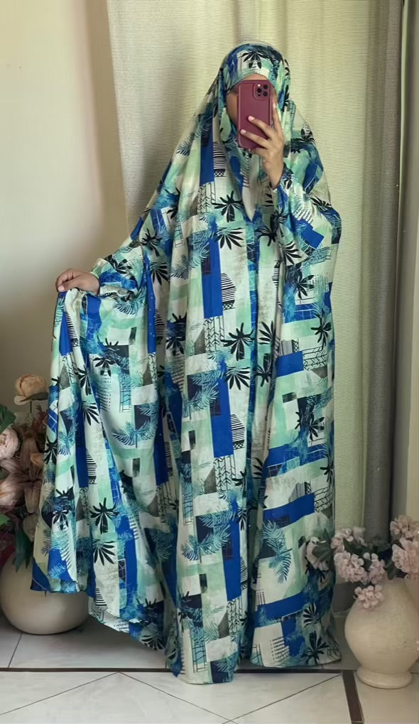 Full Coverage Namaz Chadar with Sleeves + Niqab (Pure Lawn)