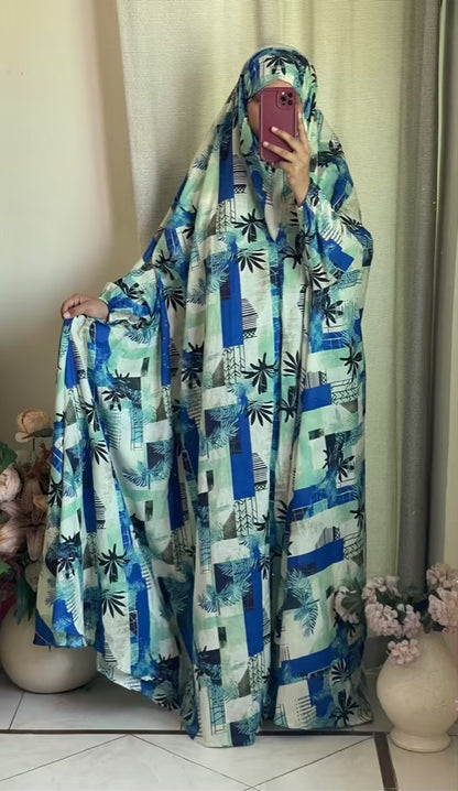 Full Coverage Namaz Chadar with Sleeves + Niqab (Pure Lawn)